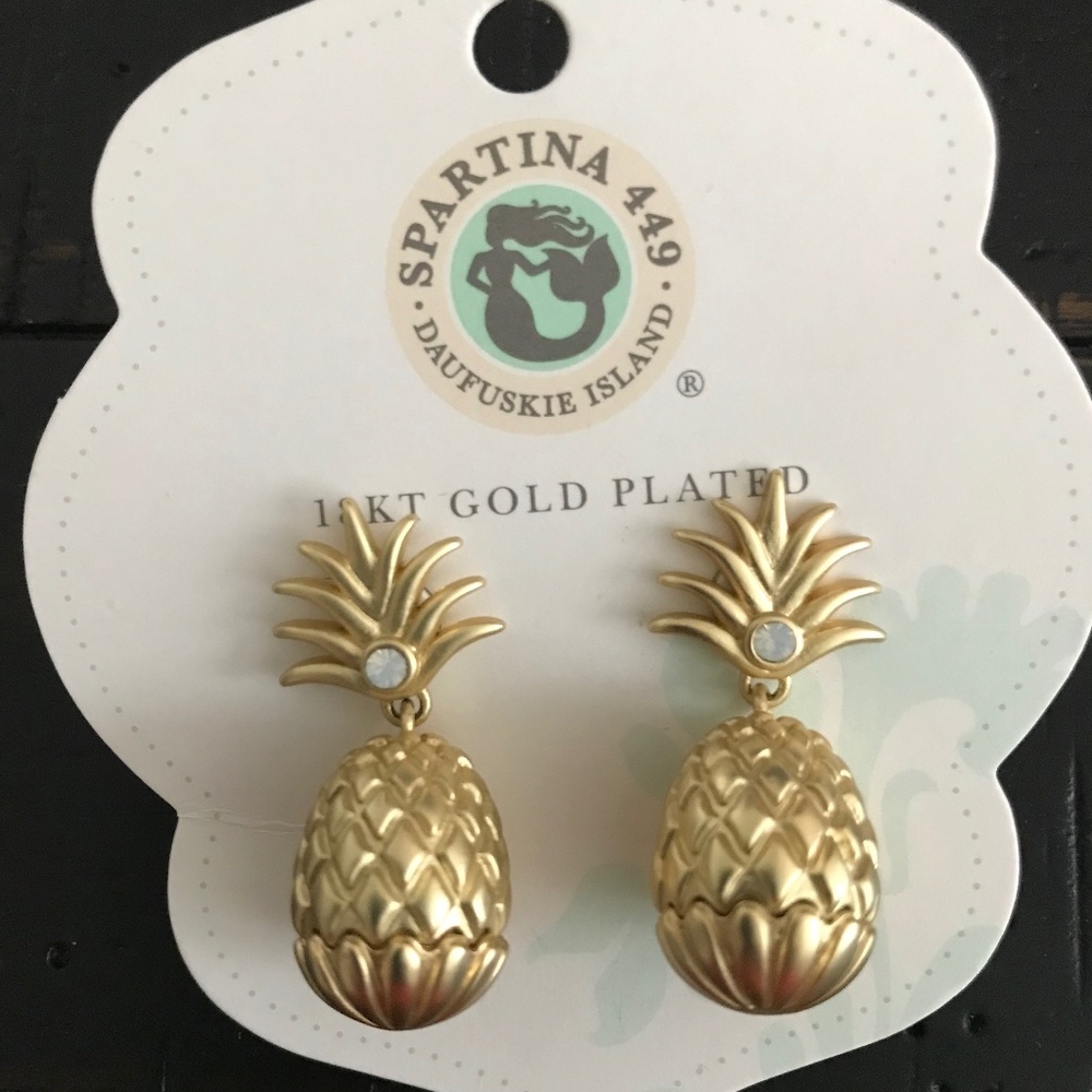 Spartina 449 Pineapple dangle earrings NWT
